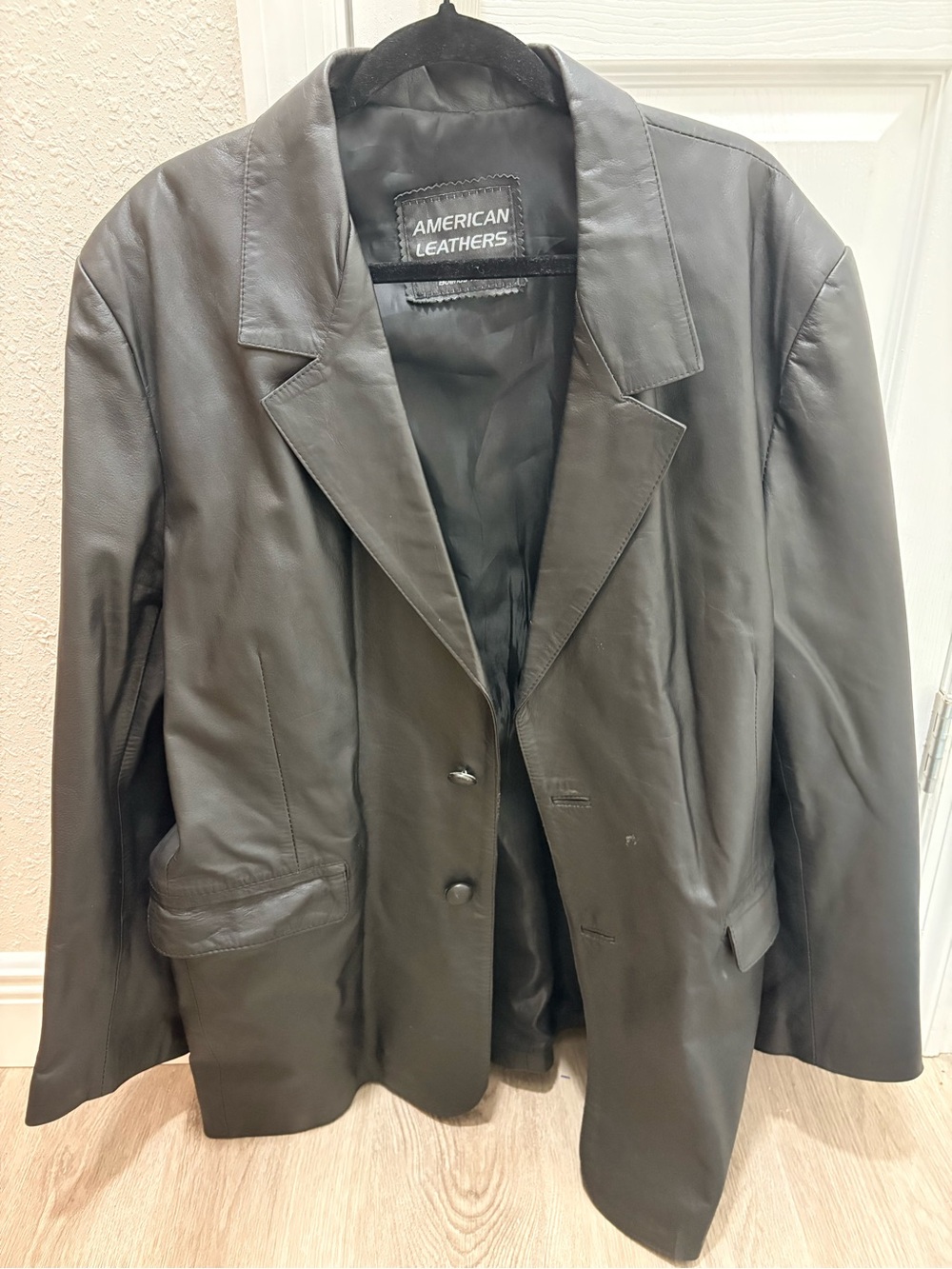 American Leathers Vintage Black Leather Blazer Sport Coat Genuine Leather
